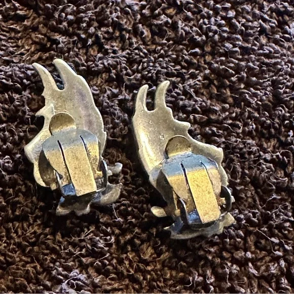 Vintage Sterling Silver Mekhala Goddess Siam lightning goddess Earrings - Picture 2 of 4